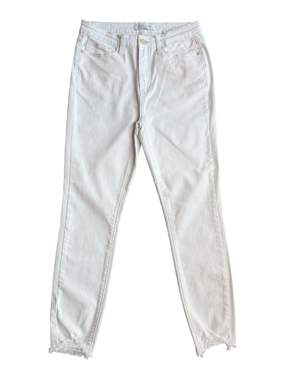 Judy Blue White Skinny Jeans Frayed Ankle 7/28